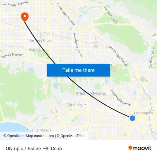 Olympic / Blaine to Csun map