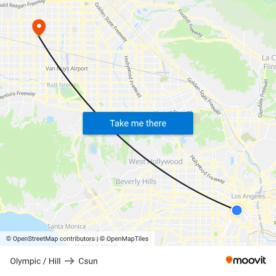 Olympic / Hill to Csun map