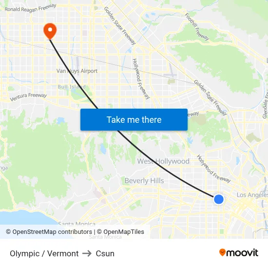 Olympic / Vermont to Csun map