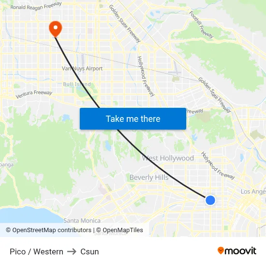 Pico / Western to Csun map