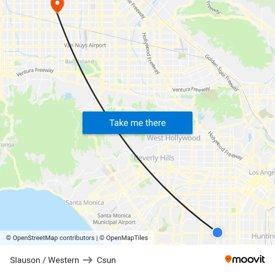 Slauson / Western to Csun map