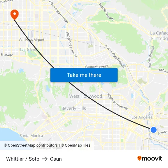Whittier / Soto to Csun map