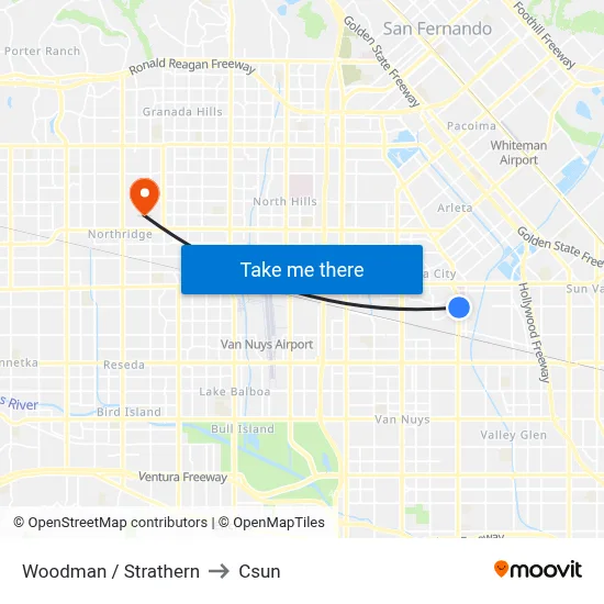 Woodman / Strathern to Csun map