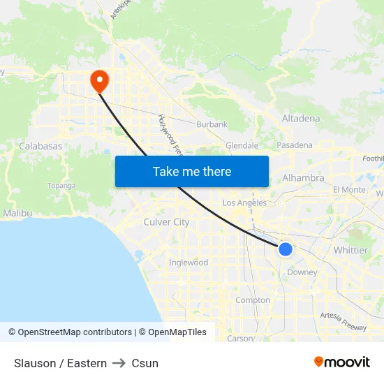 Slauson / Eastern to Csun map