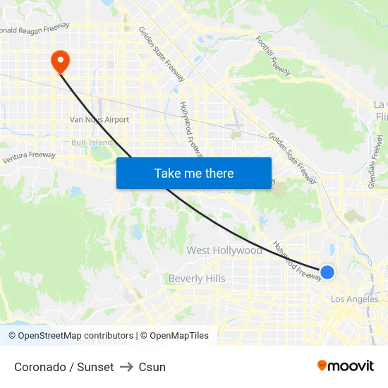 Coronado / Sunset to Csun map