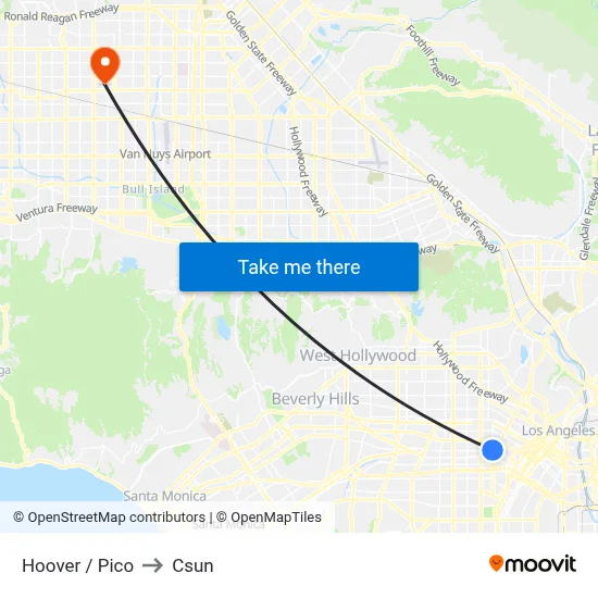 Hoover / Pico to Csun map