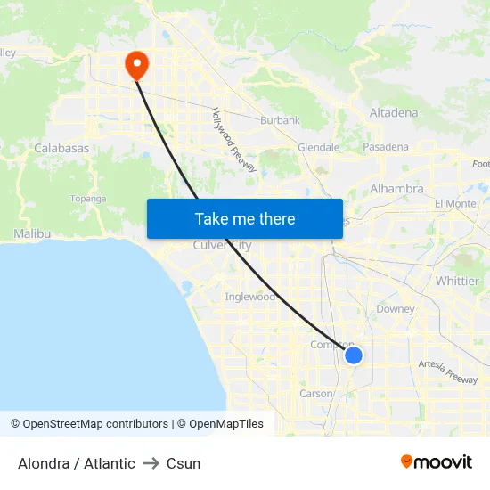 Alondra / Atlantic to Csun map