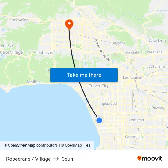 Rosecrans / Village to Csun map