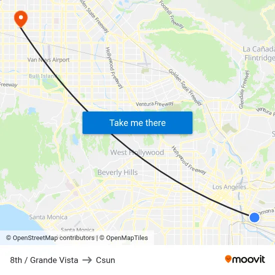 8th / Grande Vista to Csun map
