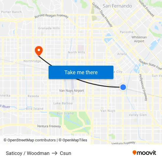Saticoy / Woodman to Csun map