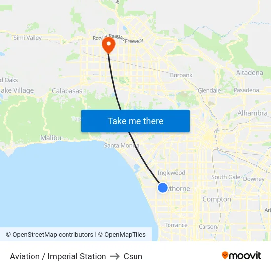 Aviation / Imperial Station to Csun map
