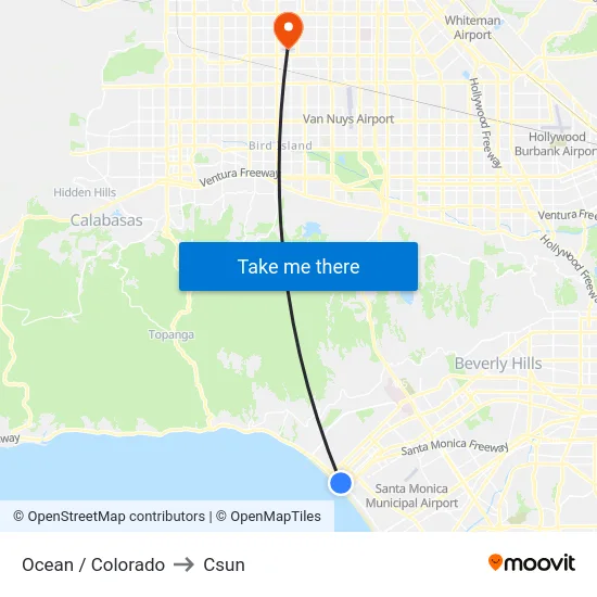 Ocean / Colorado to Csun map