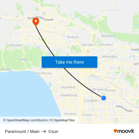 Paramount / Main to Csun map