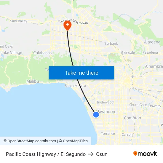 Pacific Coast Highway / El Segundo to Csun map