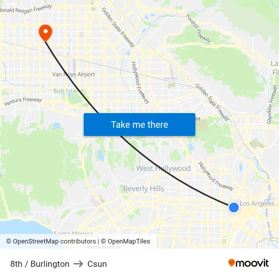 8th / Burlington to Csun map