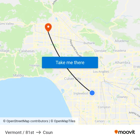 Vermont / 81st to Csun map