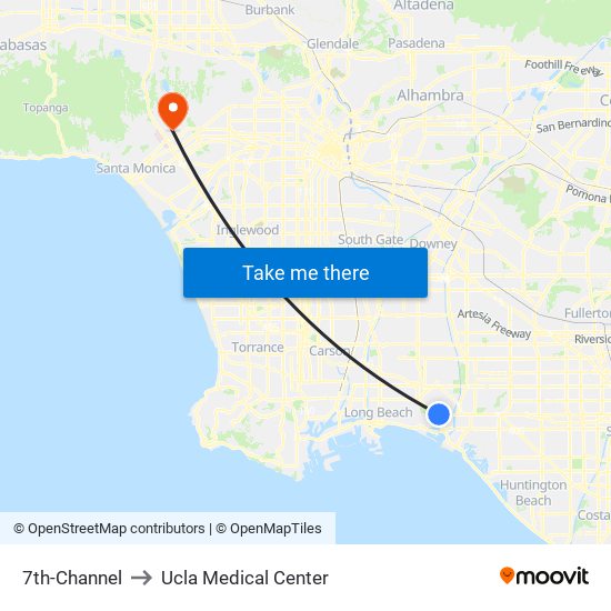 7th-Channel to Ucla Medical Center map