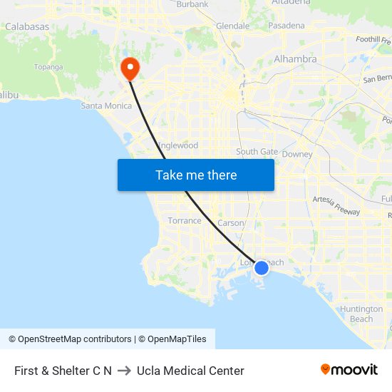 First & Shelter C N to Ucla Medical Center map