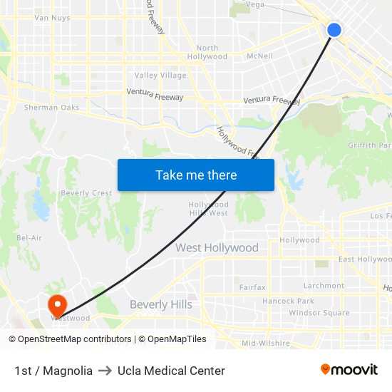 1st / Magnolia to Ucla Medical Center map