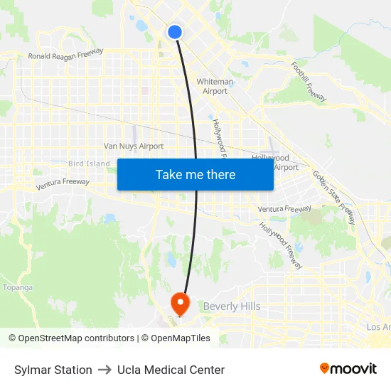 Sylmar Station to Ucla Medical Center map