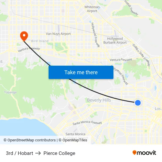 3rd / Hobart to Pierce College map