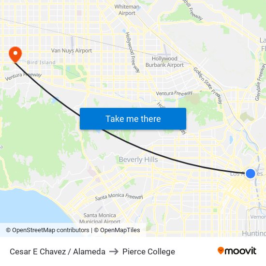 Cesar E Chavez / Alameda to Pierce College map