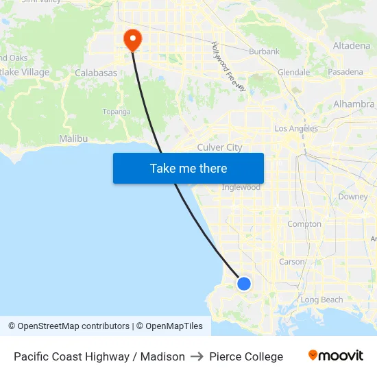 Pacific Coast Highway / Madison to Pierce College map