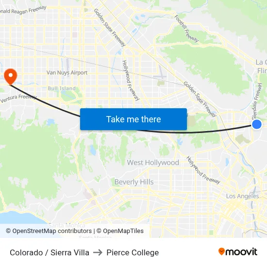 Colorado / Sierra Villa to Pierce College map