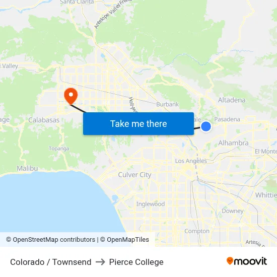 Colorado / Townsend to Pierce College map