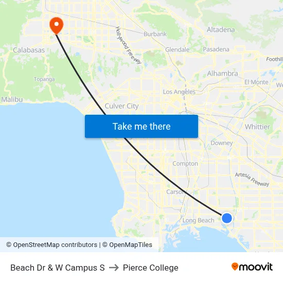 Beach Dr & W Campus S to Pierce College map