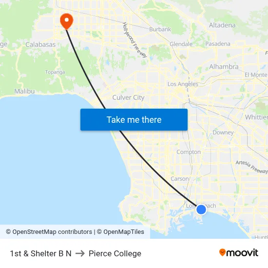 1st & Shelter B N to Pierce College map