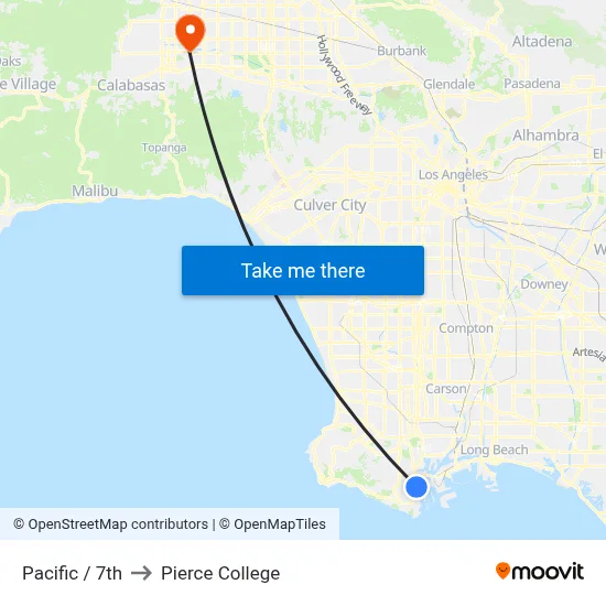 Pacific / 7th to Pierce College map