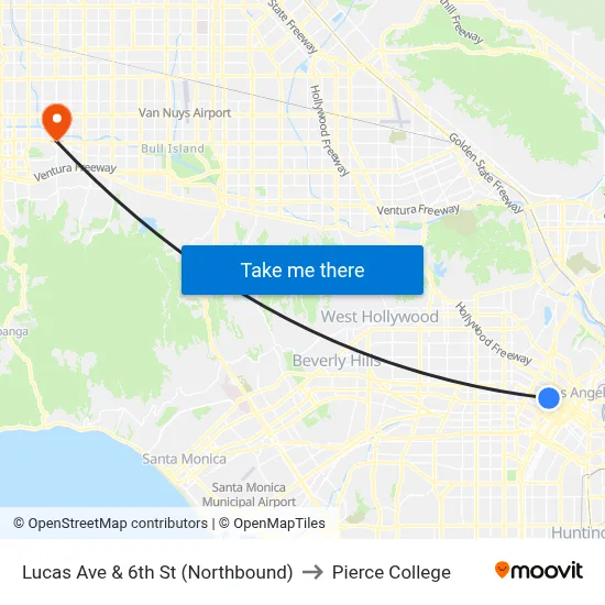 Lucas Ave & 6th St (Northbound) to Pierce College map