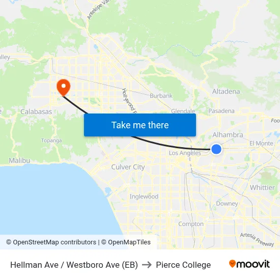 Hellman Ave / Westboro Ave (EB) to Pierce College map