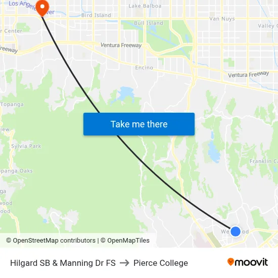 Hilgard SB & Manning Dr FS to Pierce College map