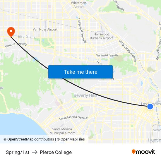 Spring/1st to Pierce College map