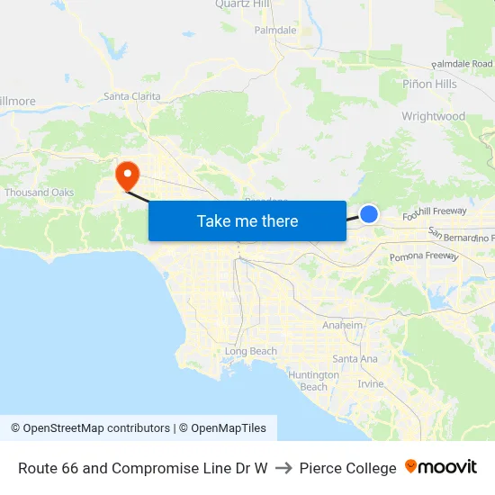 Route 66 and Compromise Line Dr W to Pierce College map