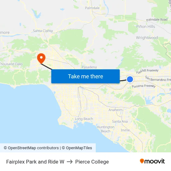 Fairplex Park and Ride W to Pierce College map