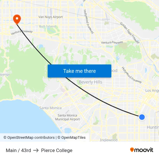 Main / 43rd to Pierce College map