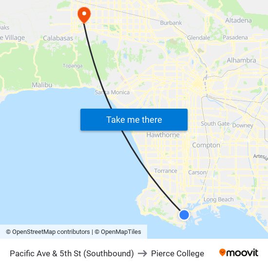 Pacific Ave & 5th St (Southbound) to Pierce College map