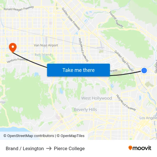 Brand / Lexington to Pierce College map