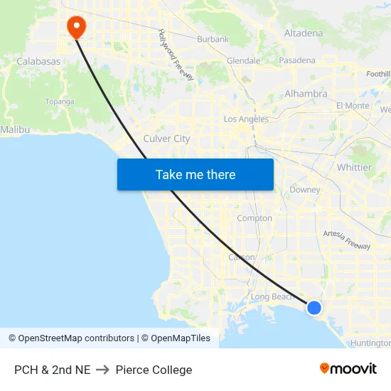 PCH & 2nd NE to Pierce College map