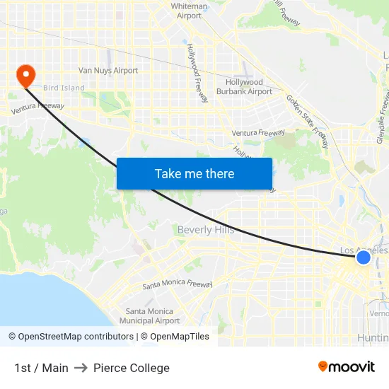 1st / Main to Pierce College map