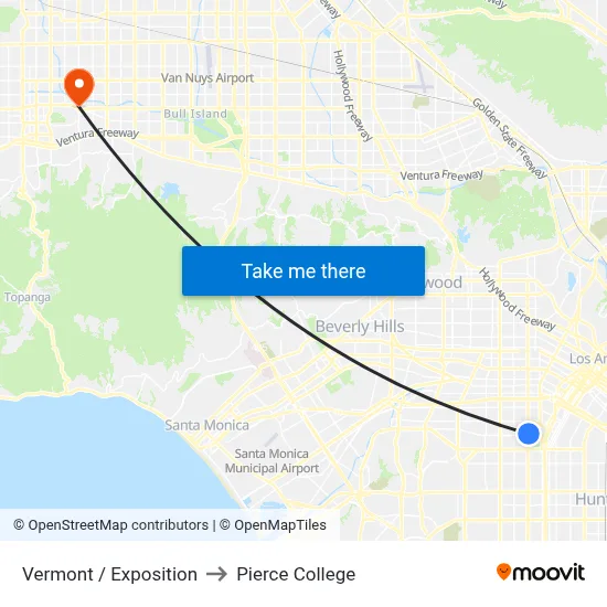 Vermont / Exposition to Pierce College map