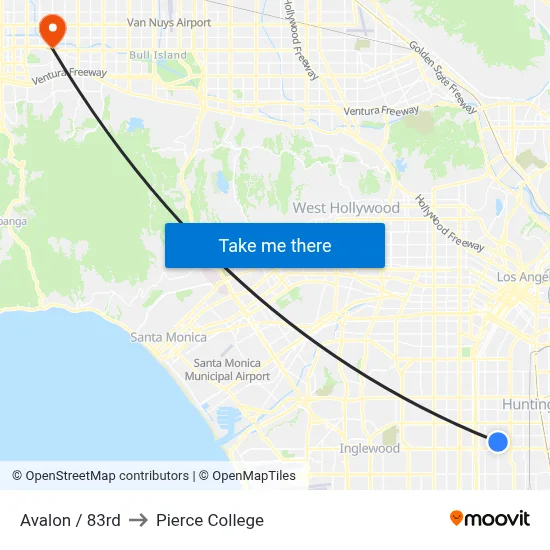 Avalon / 83rd to Pierce College map