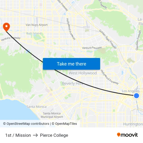 1st / Mission to Pierce College map