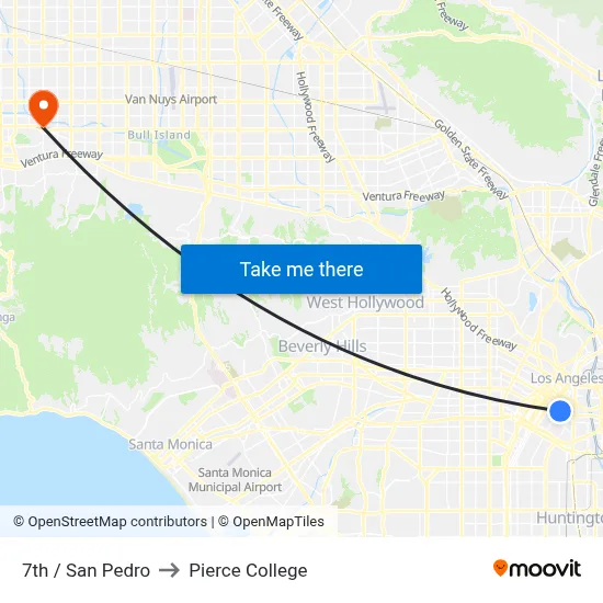 7th / San Pedro to Pierce College map