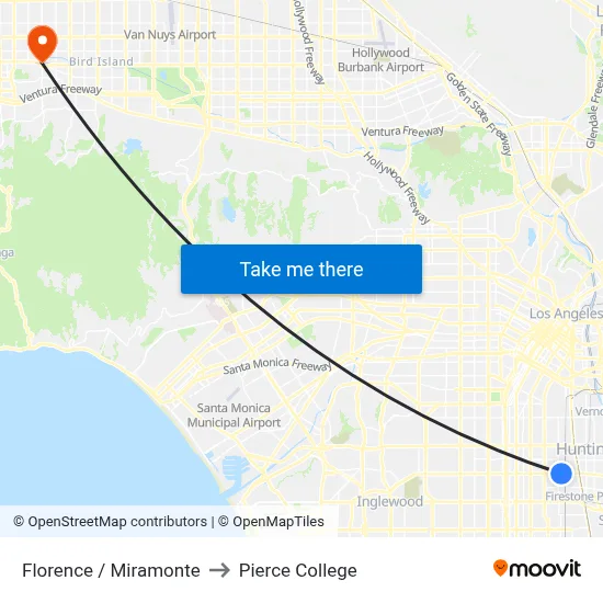 Florence / Miramonte to Pierce College map
