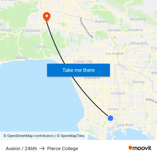 Avalon / 246th to Pierce College map