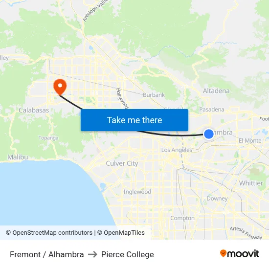 Fremont / Alhambra to Pierce College map
